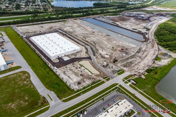 An Aerial view of the ACCEL building during construction in Florida.