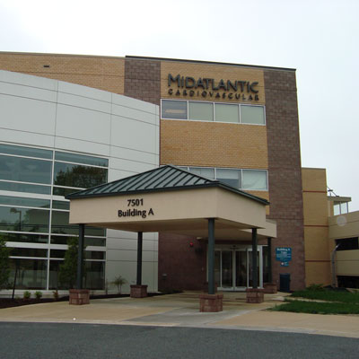 St. Joseph Medical Center office building exterior view of the Midatlantic Cardiovascular.