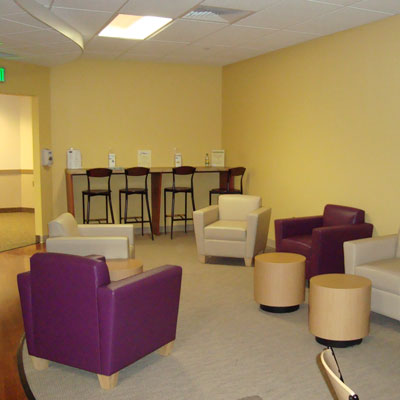 St. Joseph Medical Center office building interior view of sitting area.
