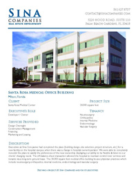 one sheet with information about Santa Rosa Medical Office Building